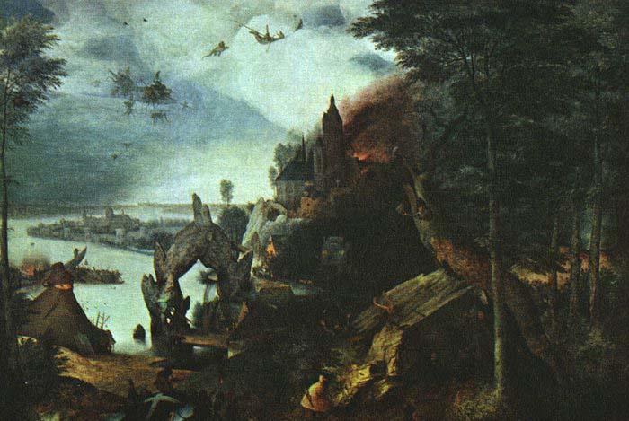 BRUEGEL, Pieter the Elder Landscape with the Temptation of Saint Anthony oil painting image